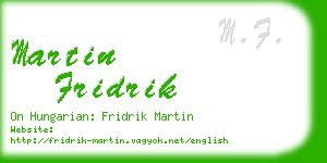 martin fridrik business card